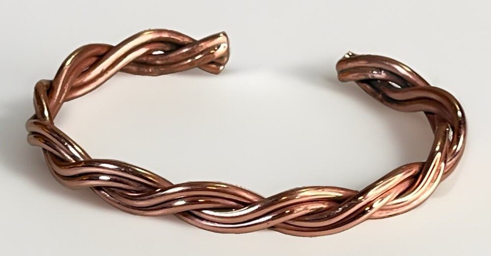 Navajo Indian Handmade Copper Braided Rope Bracelet - Elaine Tahe 20.3g NEW